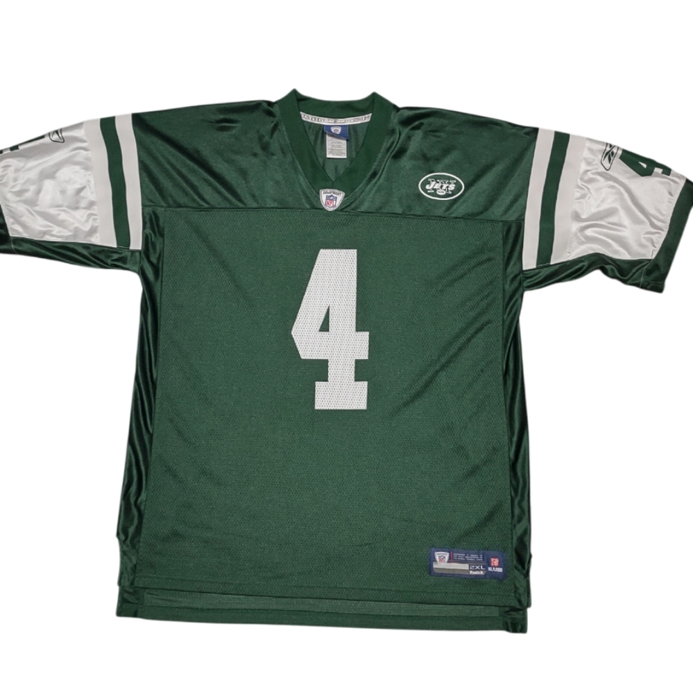 Brett Favre #4 New York Jets NFL Green White  Reebok Jersey Size 2XL